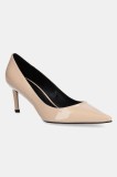 BOSS stilettos de piele Gracey culoarea bej, 50552759