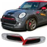 Indicatori laterali LED rosii negri, potriviti pentru Mini One Cooper S F55 F56 F57 2014-2021 Performance AutoTuning