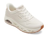 Cumpara ieftin Pantofi sport SKECHERS albi, UNO GLIDE-STEP, din piele ecologica