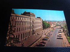 Carte postala - Sibiu- RSR - Hotel Bulevard - Parcare , auto vechi - necirculata foto