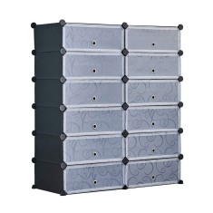 Dulap tip pantofar modular din plastic, in 2 culori-negru foto
