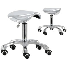 Taburet de cosmetică pentru coafor, scaun de ședere, taburet de bar, SPA mobil, argintiu