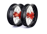 Set roti Supermoto KTM Husqvarna 17 x3.50 ax 22mm 17 x5.00 ax 20mm orange hub Enduro Expert SRS1717OREE