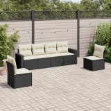 Cumpara ieftin Gossi set mobilier de gradina cu perne, 6 piese, negru, poliratan