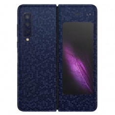 Set Folii Skin Acoperire 360 Compatibile cu Samsung Galaxy Fold (2019) (Set 2) - ApcGsm Wraps HoneyComb Blue