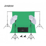 Kit studio Foto/Video,2x Umbrele studio + Suport fundal + Panza Andoer