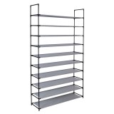 Raft organizator incaltaminte 50 perechi, 10 nivele, cadru metalic, 100x28x175 cm