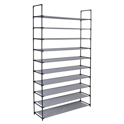 Raft organizator incaltaminte 50 perechi, 10 nivele, cadru metalic, 100x28x175 cm foto