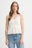 Levi&#039;s bluză din bumbac CORA SL BLOUSE culoarea bej, uni, 001SI