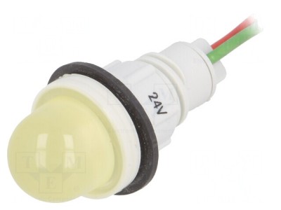 Lampă de control LED galbenă 24V &amp;Oslash;13mm foto