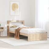 VidaXL Cadru de pat cu tăblie, 90x200 cm, lemn masiv de pin