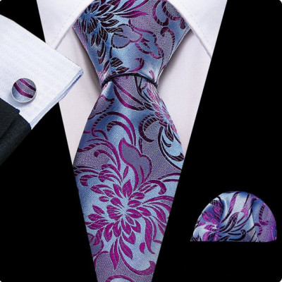 Set cravata + batista + butoni - matase - model 678 foto