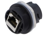 Conector RJ45 ecranat, aurit, 8p8c pentru PCB