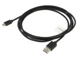 Cablu USB 2.0 A la micro B aurit 1,8m negru