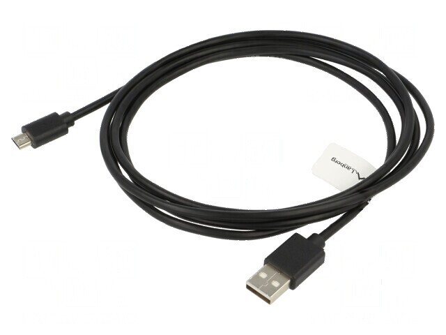 Cablu USB 2.0 A la micro B aurit 1,8m negru