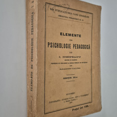 Carte veche Pedagogie I Nisipeanu Elemente de psihologie pedagogica