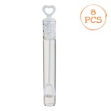 Set Baloane de Săpun, Model Sticlă cu Inimă, Capacitate 5ml, Alb, 8 Bucăți