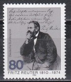 Germania 1985 - A 175-a aniversare de la nașterea lui Fritz Reuter, scriitor,MNH, Nestampilat