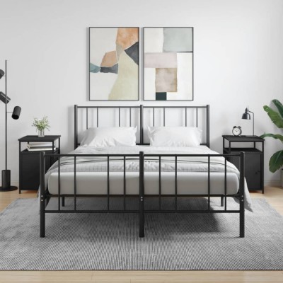 vidaXL Noptiere, 2 buc., negru, 40x42x60 cm, lemn prelucrat 826034 foto