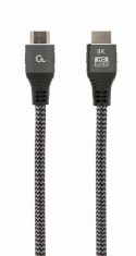 CABLU video GEMBIRD, HDMI (T) la HDMI (T), 1m, HDMI 2.1, premium, conectori auriti, rez max 8K (7680 x 4320) la 60 Hz, 6mm diam, cupru, braided bumbac foto