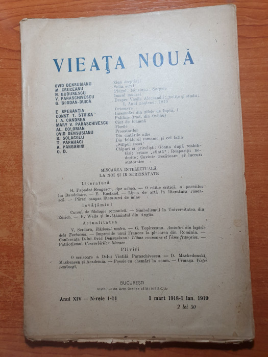 revista vieata noua 1918-1919-folclorul romanic si cel latin,vasile alecsandri