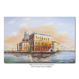 Tablou pictat manual, Gondola la Venetia (2) - 90x60cm ulei in cutit efect 3D, Superb!