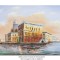 Tablou pictat manual, Gondola la Venetia (2) - 90x60cm ulei in cutit efect 3D, Superb!