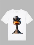 Tricou alb, Rata, bumbac 100%, Imprimeu grafic, Oem