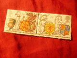 Pereche Marea Britanie 1998 - Embleme si Unicorni , 2x26p stampilat