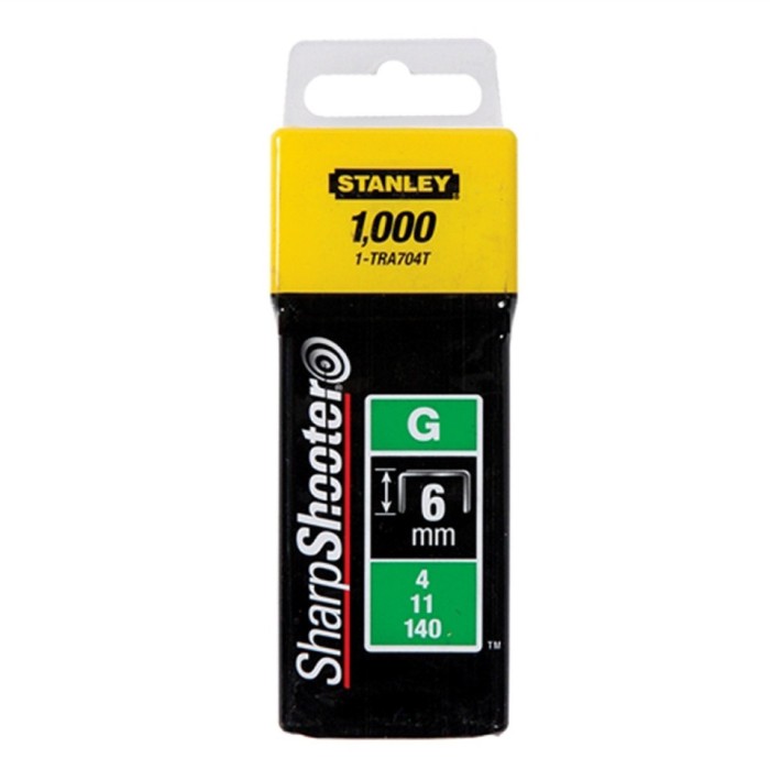Stanley 1-TRA704T Set 1000 Capse de inalta calitate tip G/4/11/140, 6mm / 1/4&quot;