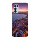 Husa compatibila cu Oppo Find X3 Lite model Sundown over city, Silicon, TPU, Viceversa, Transparent, Carcasa