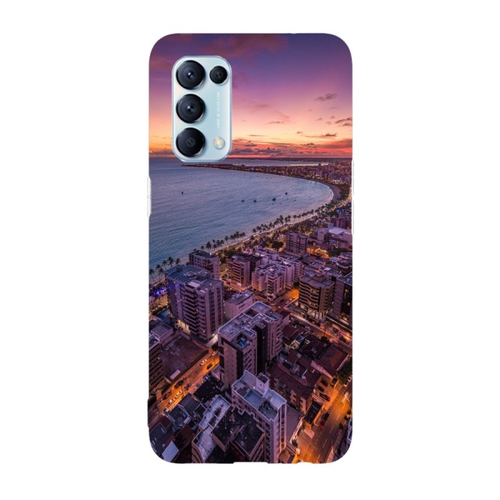 Husa compatibila cu Oppo A74 model Sundown over city, Silicon, TPU, Viceversa