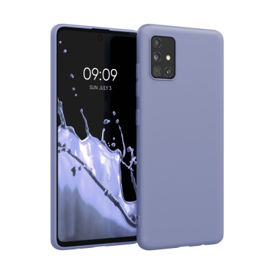 Husa Kwmobile pentru Samsung Galaxy A51, Silicon, Albastru, 51196.130 foto