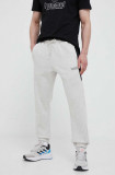 Hummel pantaloni de trening din bumbac culoarea gri, neted