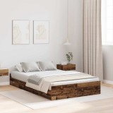 VidaXL Cadru de pat cu spațiu de depozitare Lemn vechi 120 x 200 cm 3335307