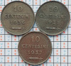 Set 3 monede San Marino 10 centesimi 1935, 1936, 1937 - km 13 - A033, Europa