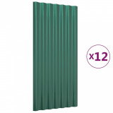 Cumpara ieftin Panouri de acoperis 12 buc. otel galvanizat verde 80x36 cm