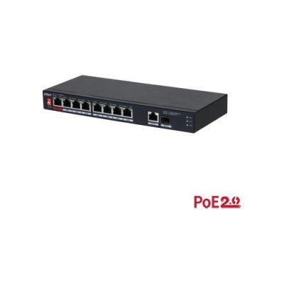 Switch 10 porturi 100 Mbps PoE fara management Dahua - PFS3110-8ET1GT1GF-96 SafetyGuard Surveillance foto
