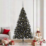 Brad de Crăciun artificial Negru 210 cm PVC
