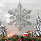 Ornament de Crăciun &ndash; cristal de gheață argintiu &ndash; 29 x 29 x 1 cm