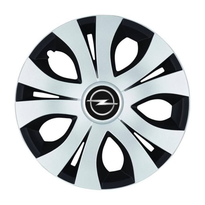 Set 4 Capace Roti Top Gri-Negru R17, Compatibil Cu Opel