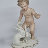 Bibelou vechi, vintage, portelan german WALLENDORF - Baiat cu iepurasii