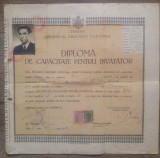 Diploma de capacitate pentru invatator/ Timisoara 1947