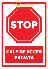 Semn pentru stop si calea de acces privata foto