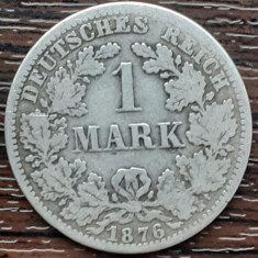 (A437) MONEDA DIN ARGINT GERMANIA - 1 MARK 1876, LIT. A, NECURATATA