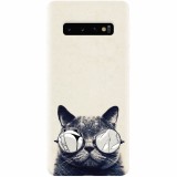 Husa silicon pentru Samsung Galaxy S10, Cool Cat Glasses