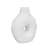 Vaza decorativa din ceramica, Design contemporar, Alb, 15x7x20 cm, ATU-083759