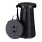 Taburet portabil, pliabil, plastic, negru