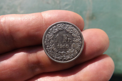 Moneda argint Elvetia,1 Fr.1910.Reducere! foto