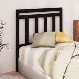 Tăblie de pat, negru, 106x4x100 cm, lemn masiv de pin, vidaXL